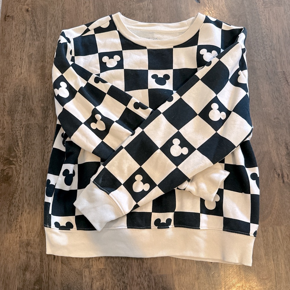 Mickey checkered crew neck sweatshirt size XL kids 12